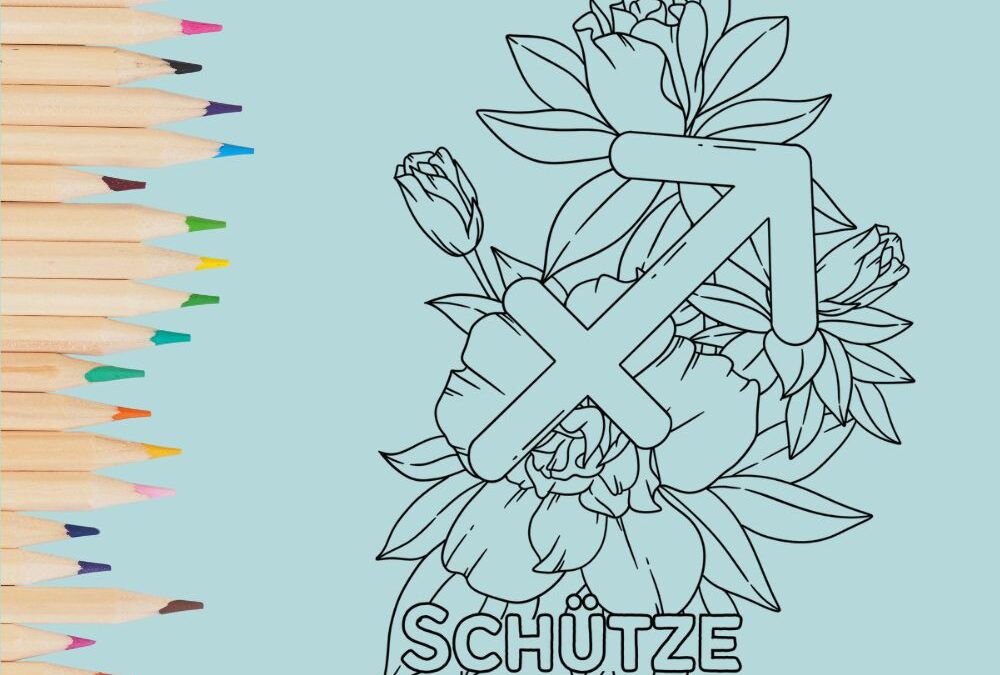 Ausmalbilder für Erwachsene zum Ausdrucken: Malvorlage Sternzeichen Schütze